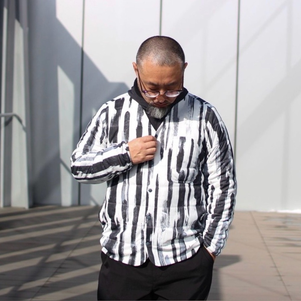 Snow Peak Print Flexible‎ Insulated Cardigan